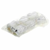 položky Dekorativní sovička s korunkou na zavěšení bílá, třpytky 6,5×8cm 6ks.