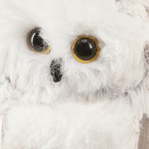 položky Dekorace sovy figurky sovy na zavěšení bílá šedá 6cm 4ks