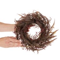 položky Umělý věnec s větvičkami kapradí, podzimní dekorace, 35 cm