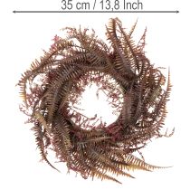 položky Umělý věnec s větvičkami kapradí, podzimní dekorace, 35 cm