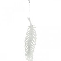 položky Peříčka na zavěšení, ozdoba na vánoční stromeček, ozdobná peříčka se třpytkami, svatební bílá L19cm 12ks