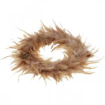 položky Péřový věnec růžový, červenohnědý Ø16cm Jarní dekorace z pravého peří