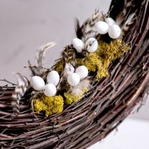 položky Dekorativní kolíky z peří s přírodním peřím, velikonoční dekorace pro elegantní aranžmá, 37 cm, 12 kusů