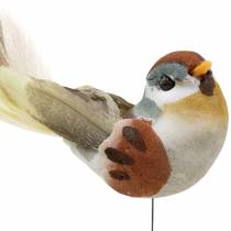 Ptáček na drátě 5,5cm barevný 9ks