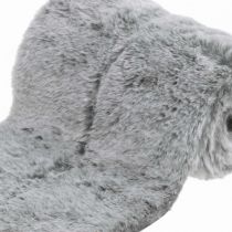 Běh na stůl umělá kožešina šedá, dekorativní kožešina na stůl 15×200cm
