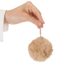 položky Dekorativní bambulka k zavěšení, nadýchaná chlupatá koule, 7 cm, 6 kusů