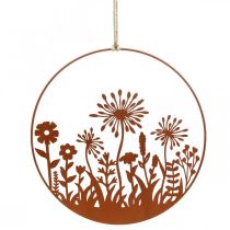 Okenní dekorace jarní závěsná dekorace kovová květinová dekorace Ø30cm 2ks