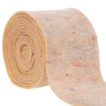 položky Plstěná páska, dvoubarevná chňapka z vlněné plsti, oranžová/vícebarevná, 15 cm x 5 m