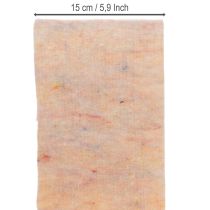 položky Plstěná páska, dvoubarevná chňapka z vlněné plsti, oranžová/vícebarevná, 15 cm x 5 m
