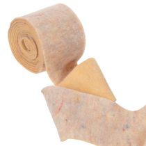 položky Plstěná páska, dvoubarevná chňapka z vlněné plsti, oranžová/vícebarevná, 15 cm x 5 m