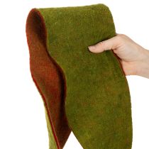 položky Vlněná plstěná páska jako dvoubarevný květináčový lem pro květinářství, zeleno-červená, 15 cm x 5 m