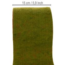 položky Vlněná plstěná páska jako dvoubarevný květináčový lem pro květinářství, zeleno-červená, 15 cm x 5 m
