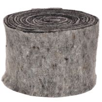 položky Dvoubarevný pant na květináč z vlněné plsti, šedo-černý, 15 cm x 5 m