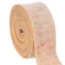 položky Plstěná chňapka jako dvoubarevná chňapka z čisté vlny, oranžová/vícebarevná, šířka 7,5 cm, délka 5 m