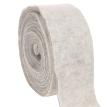 položky Dvoubarevná plstěná stuha, bílo-šedá, vyrobená ze 100% vlny, šířka 7,5 cm, délka 5 m