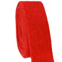 položky Plstěná stuha tmavě červená 7,5cm 5m