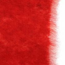 Ozdoba plstěnou stuhou dvoubarevná červená, bílá Květinová stuha vánoční 15cm × 4m
