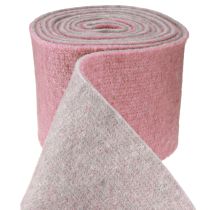 položky Plstěná stuha, hrncová stuha dvoubarevná starorůžová/šedá 15cm 5m