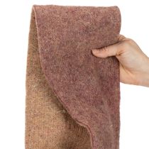 položky Dvoubarevná plstěná páska z vlněné plsti, 100% vlna, fialovo-hnědá, 15 cm x 5 m