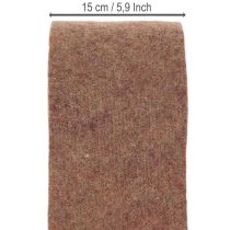 položky Dvoubarevná plstěná páska z vlněné plsti, 100% vlna, fialovo-hnědá, 15 cm x 5 m