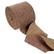 položky Dvoubarevná plstěná páska z vlněné plsti, 100% vlna, fialovo-hnědá, 15 cm x 5 m