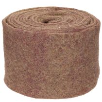 položky Dvoubarevná plstěná páska z vlněné plsti, 100% vlna, fialovo-hnědá, 15 cm x 5 m