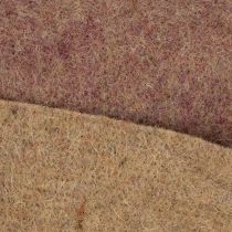 položky Dvoubarevná plstěná páska z vlněné plsti, 100% vlna, fialovo-hnědá, 15 cm x 5 m