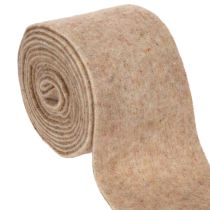 položky Vlněná plstěná stuha, dvoubarevná, prodává se na metráž pro kreativní projekty, hnědá/bílá, 15 cm x 5 m