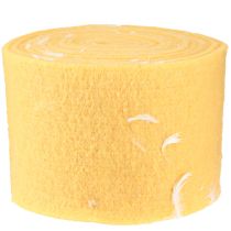 položky Plstěná stuha vlněná stuha dekorační látka žlutá peří vlněná plsť 15cm 5m