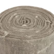 Plstěná stuha vlněná stuha dekorační látka šedá peří vlněná plsť 15cm 5m