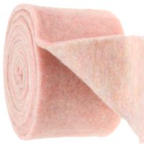 Plstěná páska, pot páska dvoubarevná bílá / růžová 15cm 5m