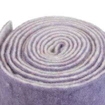 Filcová stuha Franzi vlněná plstěná stuha vlněná fialová 2barevná 15cm 4m
