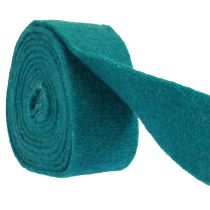Plstěná stuha vlněná stuha plstěná rulička tyrkysově modrá zelená 7,5cm 5m