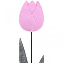 Plstěná květinová plsť deko květina tulipán růžová stolní dekorace V68cm