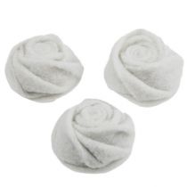Filc růžový bílý Ø8cm V4cm 6ks