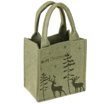 položky Plstěná taška Veselé Vánoce malá s uchy zelená 15×10cm