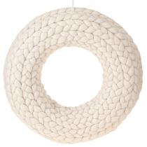 položky Dekorační věnec z plstěné vlny na zavěšení v béžové barvě Ø30cm V4cm