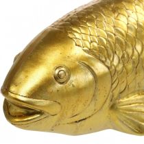 Dekorativní ryba na odložení, plastika ryb polyresin zlatá velká L25cm