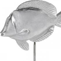 Ryba na umístění, námořní dekorace, ozdobná rybka z kovu stříbro, přírodní barvy V23cm