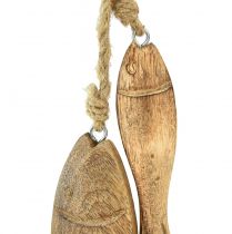 položky Ryba z mangového dřeva dřevěná rybka na zavěšení přírodní 10/15cm
