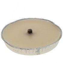 Venkovní svíčka Flame miska v hliníkové misce krémové Ø17cm