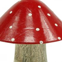Mucholapka deco dřevěná houbová podzimní dekorace dřevo 10×8cm
