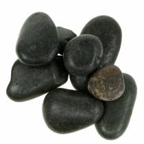 položky říční oblázky matné černé přírodní kameny dekorativní kameny d. 15–60 mm š. 15–40 mm 2kg