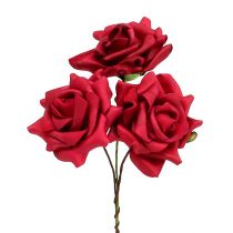 Pěnová růže Ø7,5cm červená 18str