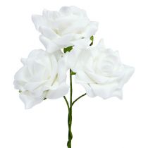 položky Pěnová růže Ø 7,5cm bílá 18str