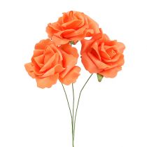 Pěnová růže Ø 6cm oranžová 27str
