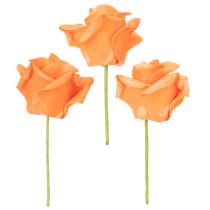 položky Umělá oranžová růže, květ 5 cm, jednoduchá, 100 kusů