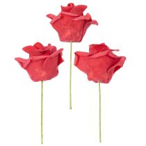 položky Umělý květ červené růže se stonkem, 5 cm, 100 kusů