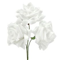 položky Pěnové růže bílé Ø10cm 8ks