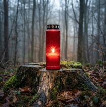 položky Náhrobní motiv víčka svíčky květina červená černá 10 dní H27cm